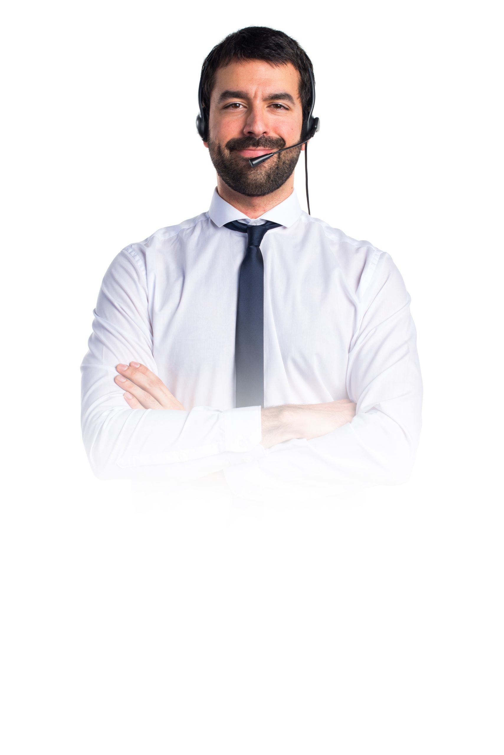 Young man with a headset